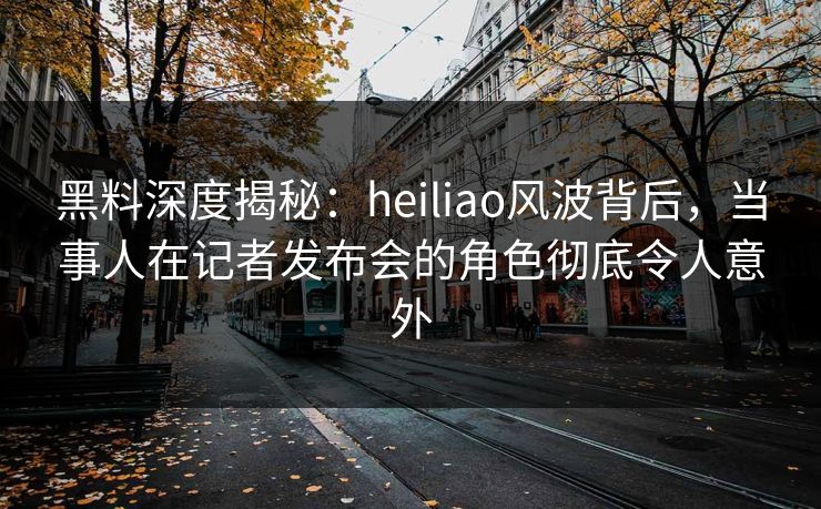 黑料深度揭秘:heiliao风波背后,当事人在记者发布会的角色彻底令人意外
