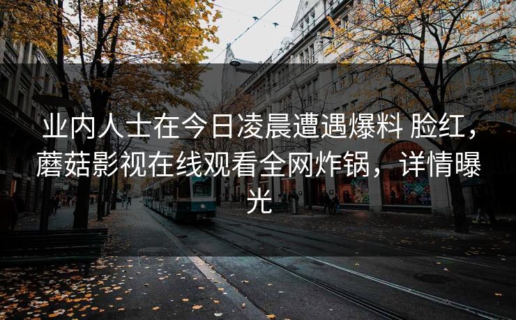业内人士在今日凌晨遭遇爆料 脸红，蘑菇影视在线观看全网炸锅，详情曝光